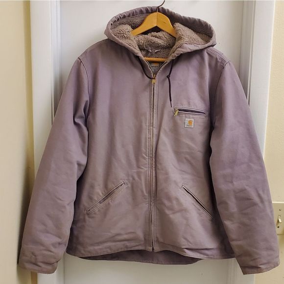 Carhartt Jackets & Blazers - 🤩Rare lavender carhartt sherpa lined canvas jacket size women's extra large